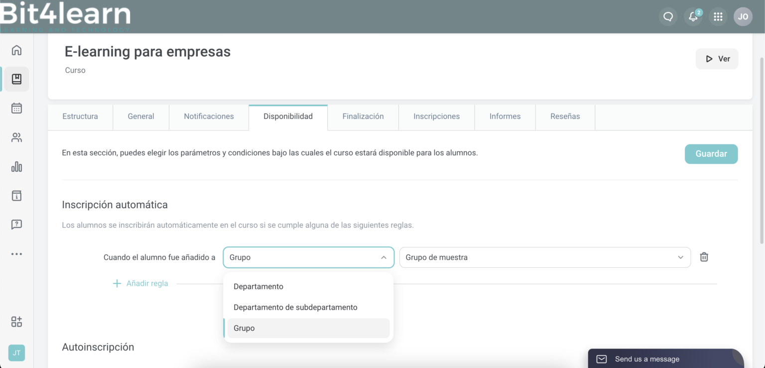 Programacion de retoma de cursos en iSpring LMS